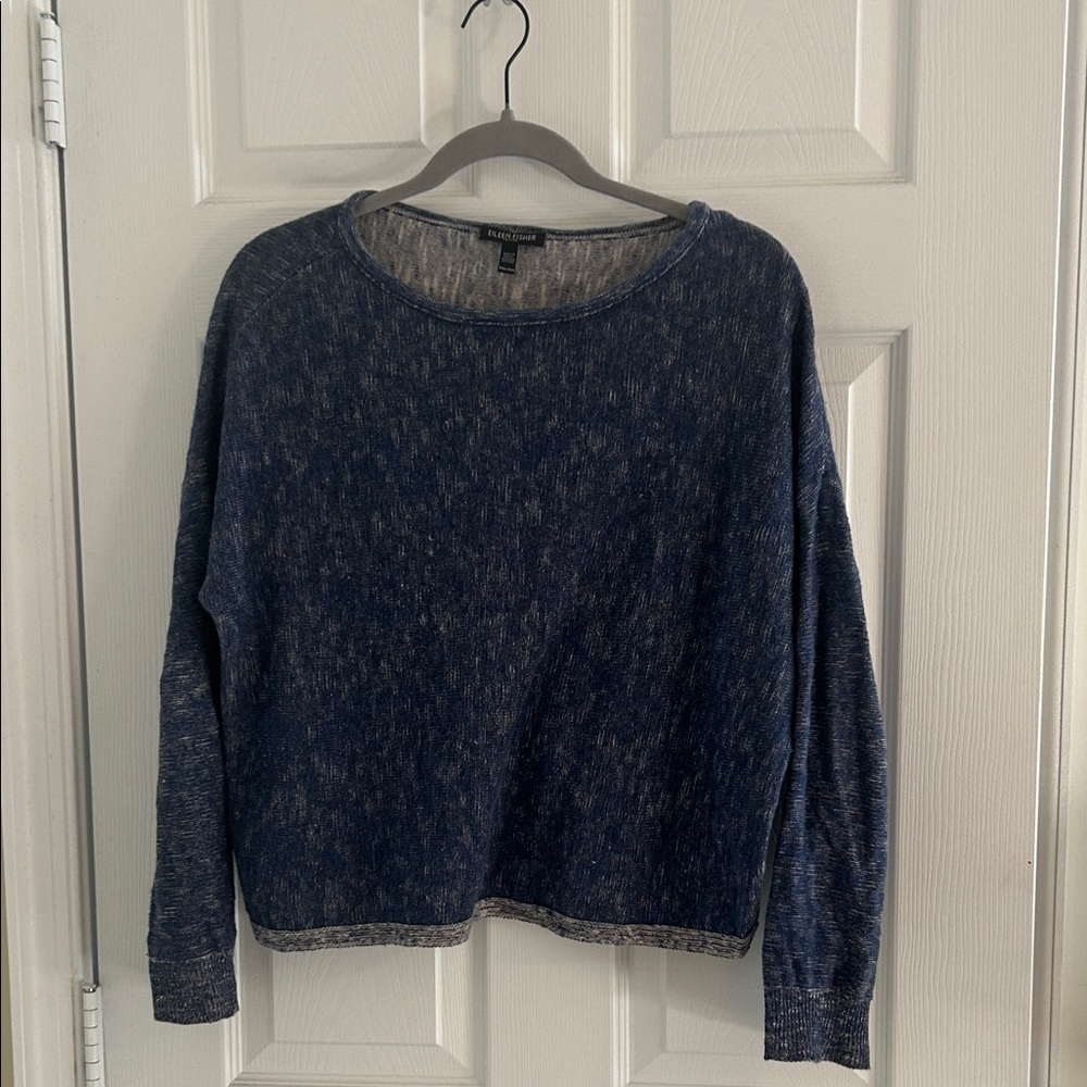 Eileen Fisher Women's Deep Blue Crew Neck Sweater
